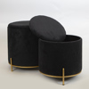 ESTHETI home Set ton 2 Skampo Kotle Beloudino Mavro me Metallika Podia Xrusa F42x44cm/F35x37cm 750-14024